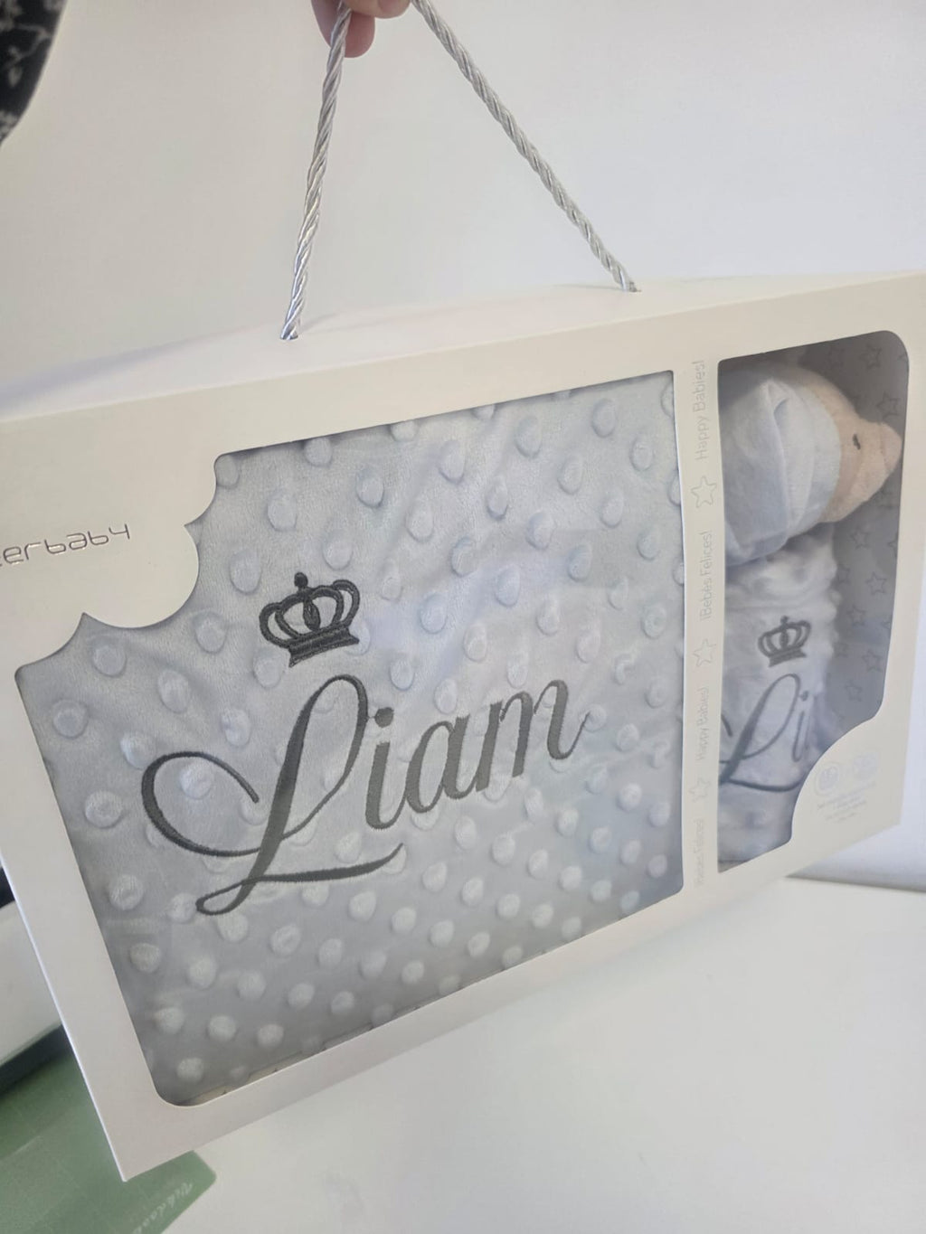 Personalisierte Decke mit Teddy (Regalo-Set) Minky | Blau