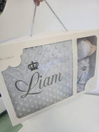 Personalisierte Decke mit Teddy (Regalo-Set) Minky | Blau