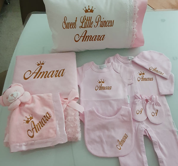 Personalisierte Baby Set (8-Teilig) | Rosa