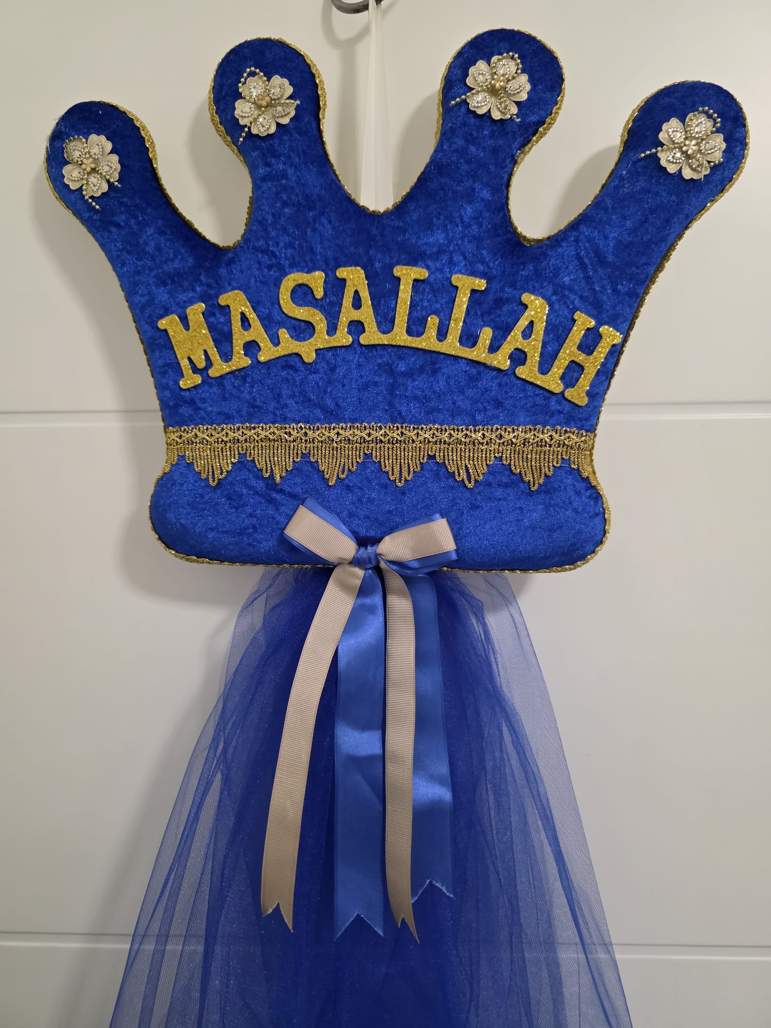 Maşallah Türdeko Krone Dunkelblau/Gold