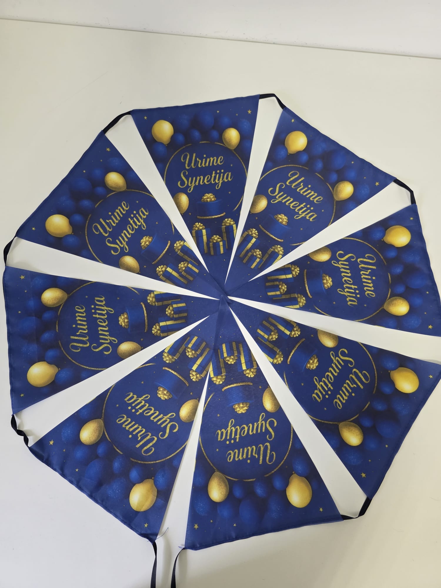 Wimpelgirlande  Dunkelblau/Gold 🎉