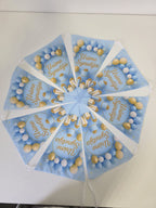 Wimpelgirlande  Hellblau/Gold 🎉