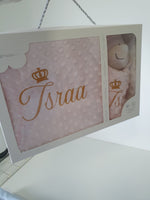 Personalisierte Decke mit Teddy (Regalo-Set) Minky | Rosa