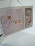 Personalisierte Decke mit Teddy (Regalo-Set) Minky | Rosa