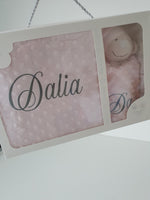 Personalisierte Decke mit Teddy (Regalo-Set) Minky | Rosa