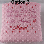 Personalisierte Babydecke mit Wunschtext Minky | Bestickt - Minas Baby Paradies