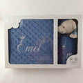 Personalisierte Decke mit Teddy (Regalo-Set) Minky | Royalblau - Minas Baby Paradies