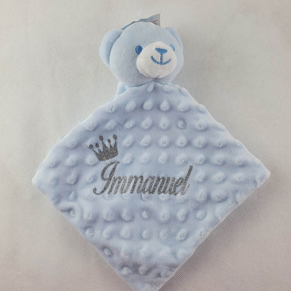 Personalisierte Schmuseteddy | Blau - Minas Baby Paradies