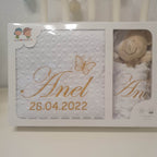 Personalisierte Decke mit Teddy (Regalo-Set) Minky | Weiß - Minas Baby Paradies