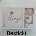 Personalisierte Decke mit Teddy (Regalo-Set) Minky | Beige - Minas Baby Paradies