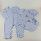 Personalisierte Strampler Set (5-Teilig) | Blau - Minas Baby Paradies