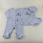 Personalisierte Strampler Set (5-Teilig) | Blau - Minas Baby Paradies