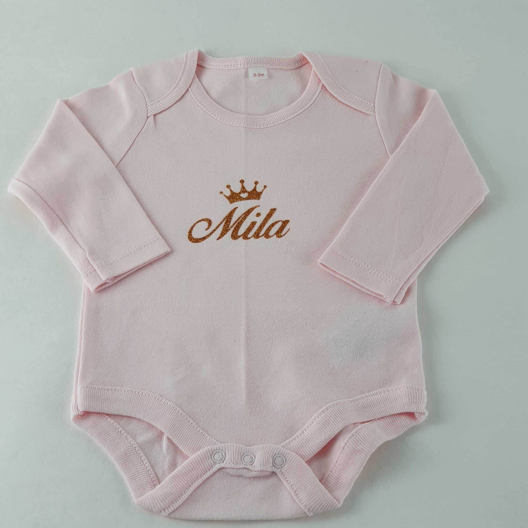 Personalisierte Body´s in verschiedenen Größen | Rosa - Minas Baby Paradies