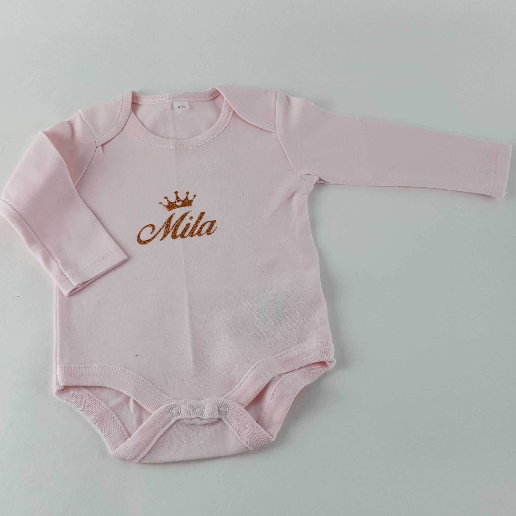 Personalisierte Body´s in verschiedenen Größen | Rosa - Minas Baby Paradies