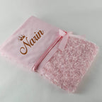 Personalisierte Babydecke Flauschig | Rosa - Minas Baby Paradies