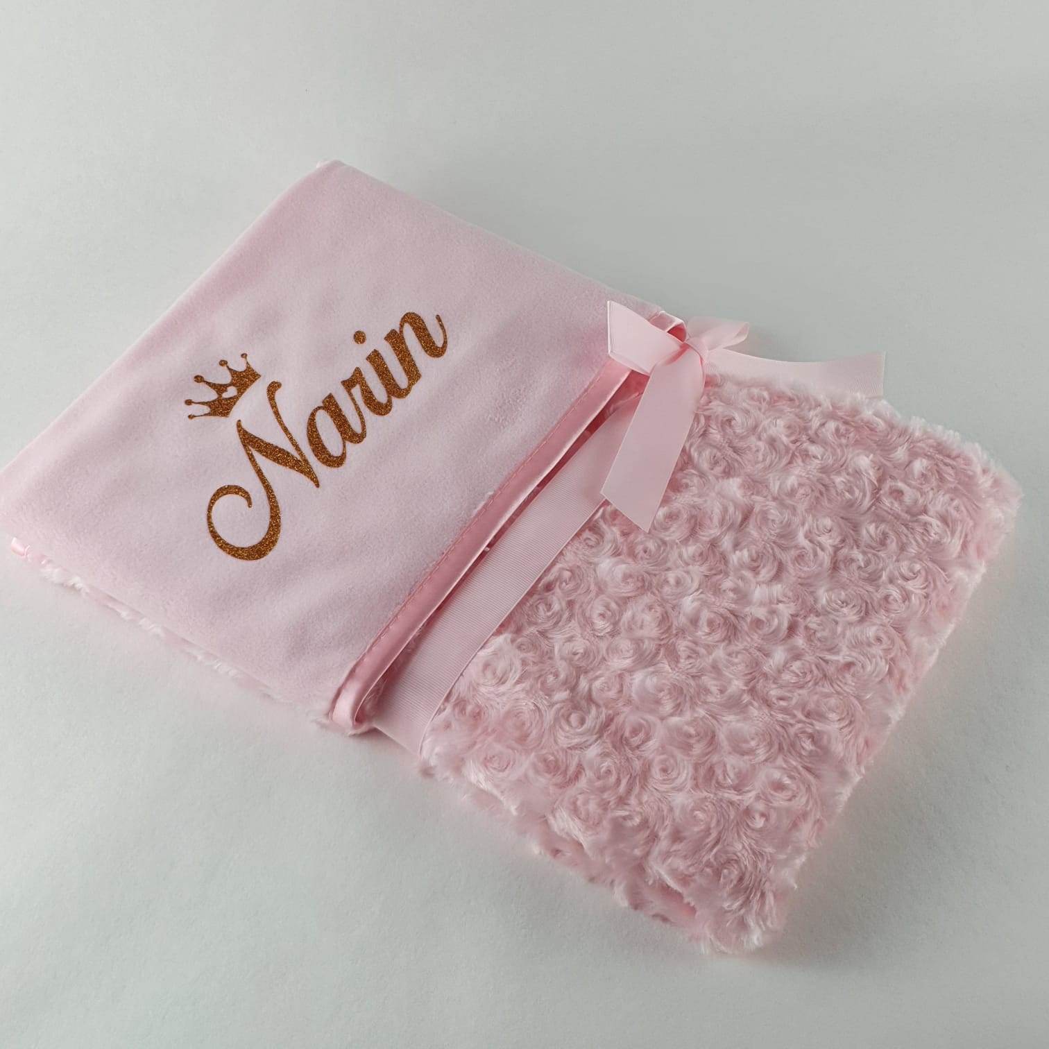 Personalisierte Babydecke Flauschig | Rosa - Minas Baby Paradies