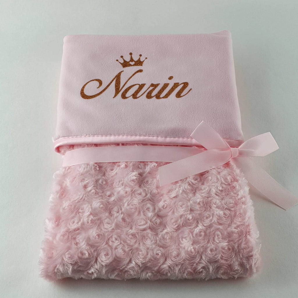 Personalisierte Babydecke Flauschig | Rosa - Minas Baby Paradies