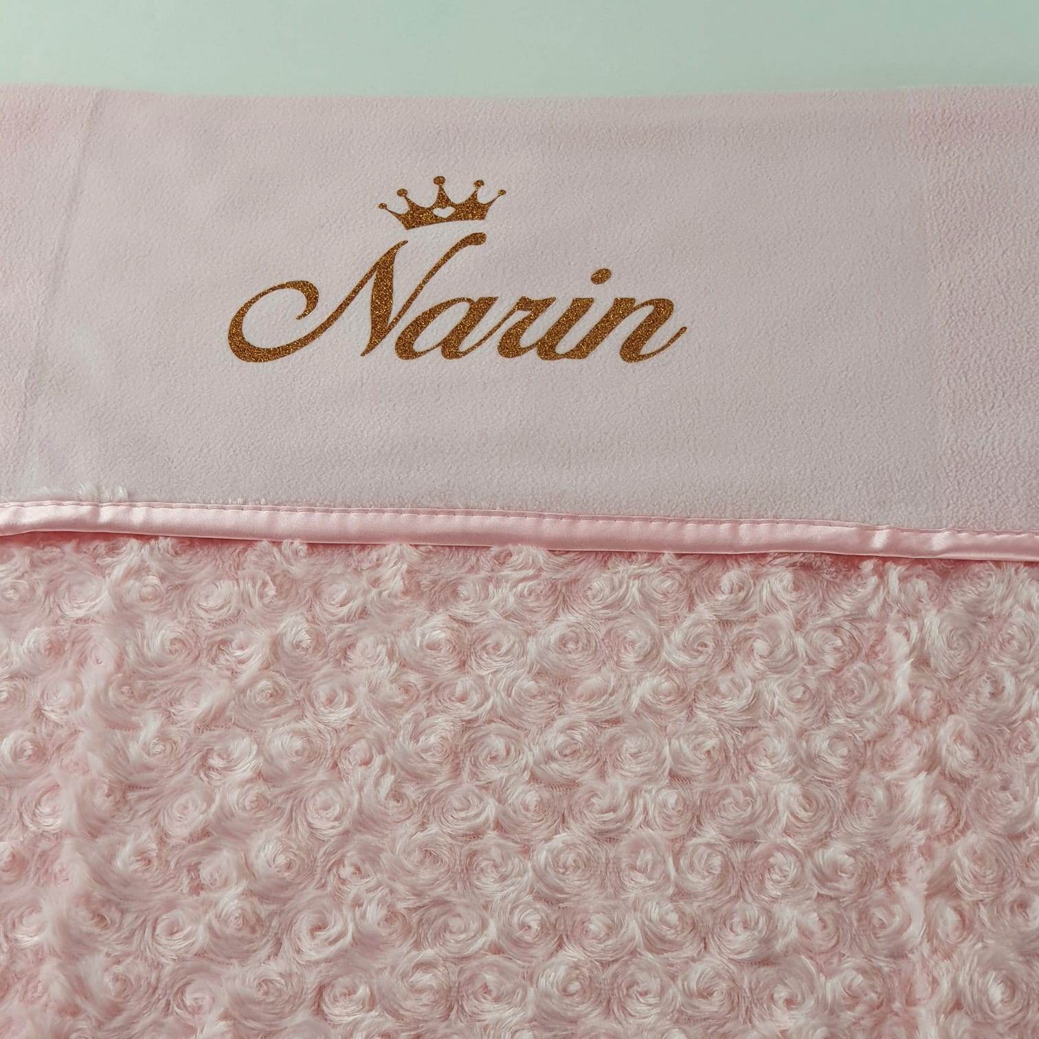 Personalisierte Babydecke Flauschig | Rosa - Minas Baby Paradies