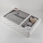 Personalisierte Decke mit Teddy (Regalo-Set) Minky | Grau - Minas Baby Paradies