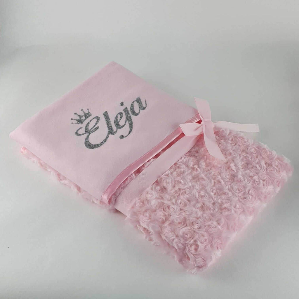 Personalisierte Babydecke Flauschig | Rosa - Minas Baby Paradies