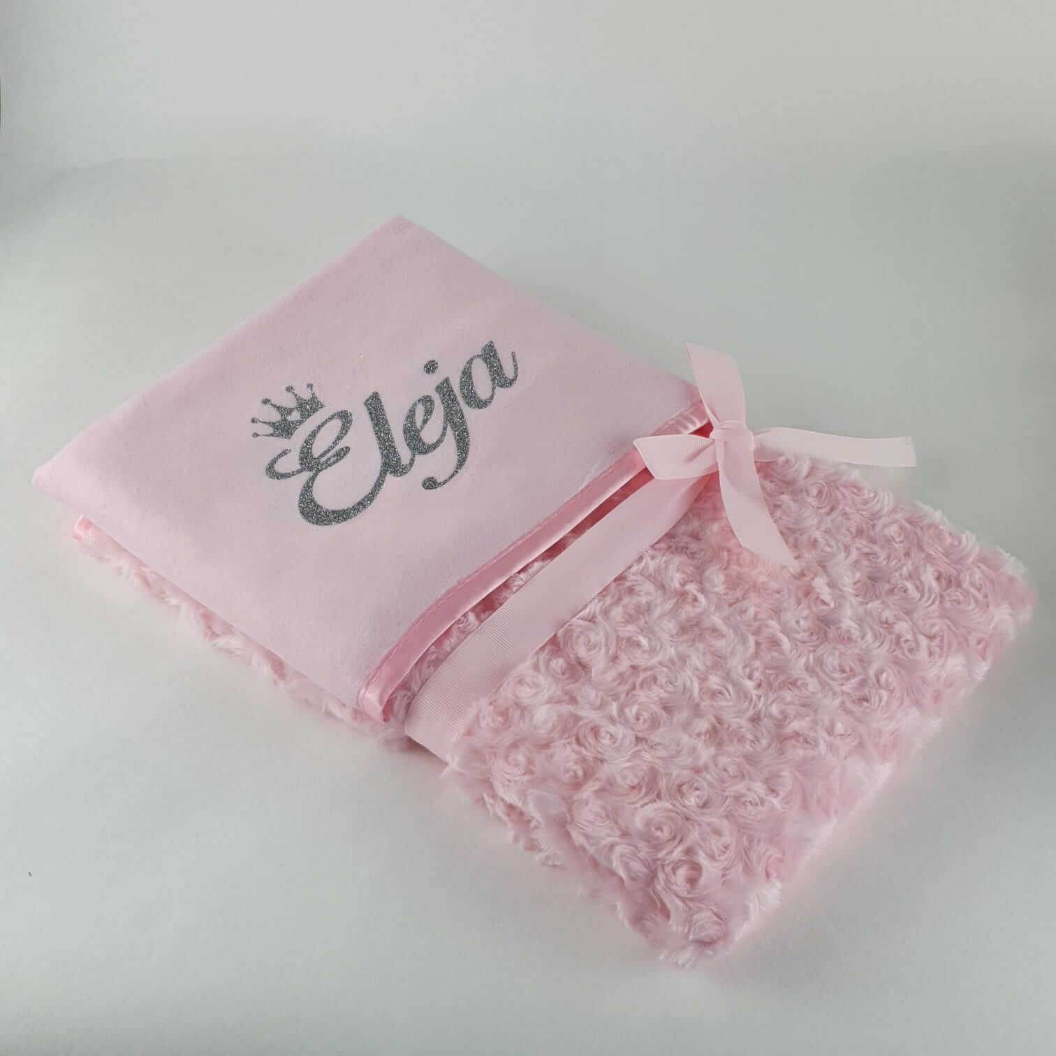 Personalisierte Babydecke Flauschig | Rosa - Minas Baby Paradies