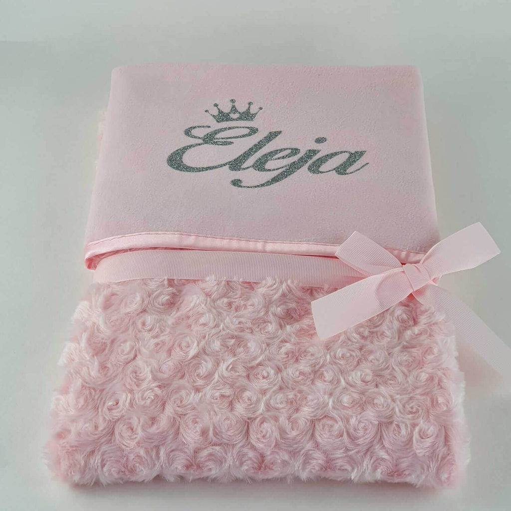 Personalisierte Babydecke Flauschig | Rosa - Minas Baby Paradies