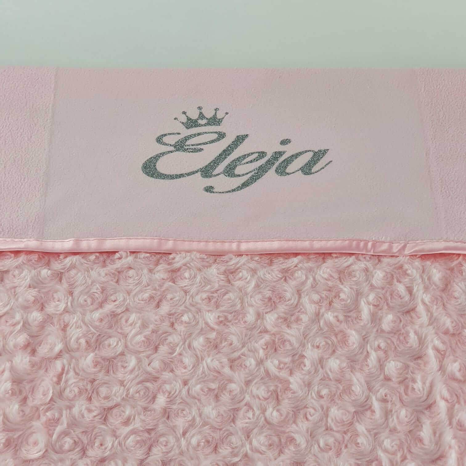 Personalisierte Babydecke Flauschig | Rosa - Minas Baby Paradies